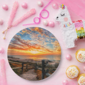 海ビーチビュートロピカルサンセットパラダイスドリーム ペーパープレート (パーティー)