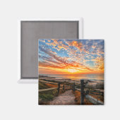 海ビーチビュートロピカルサンセットパラダイスドリーム マグネット (正面/裏面)