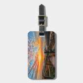 海ビーチビュートロピカルサンセットパラダイスドリーム ラゲッジタグ (正面縦)