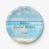 海ビーチフェアリーライトズブライダルシャワー ペーパープレート (正面)