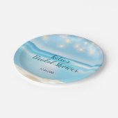 海ビーチフェアリーライトズブライダルシャワー ペーパープレート (アングル)