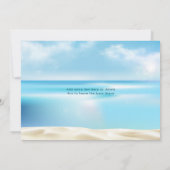 海ビーチフェアリーライトブライダルウェディングシャワー 招待状 (裏面)