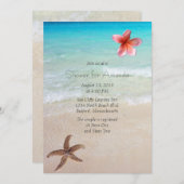 海ビーチブライダルシャワーパーティの招待状 招待状 (正面/裏面)