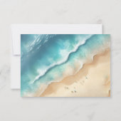 海ビーチブルーウォーターカラーカリグエレガントラフ 出欠カード (裏面)