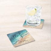 海ビーチブルーウォーターカラーサマーパーティー スクエアペーパーコースター (インサイチュ)