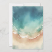 海ビーチブルーウォーター色エレガント基本 セーブザデート (裏面)