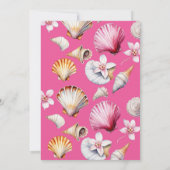 海ビーチベビーピンクシーシェルガールベビーシャワー 招待状 (裏面)