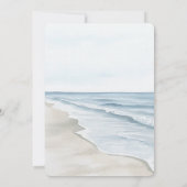 海ビーチホワイトフローラサンドハートブライダルシャワー 招待状 (裏面)