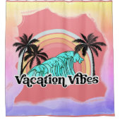 海ビーチレインボーパームツリーズバケーションヴィベ シャワーカーテン (正面)