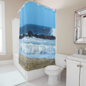 海ビーチロックメイNJフォトシャワーカーテン シャワーカーテン (インサイチュ)