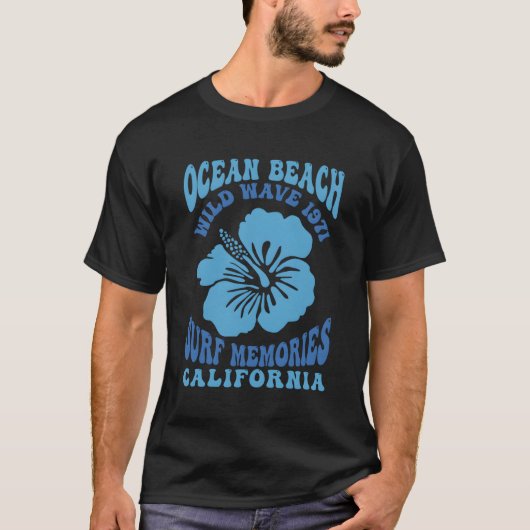 海ビーチワイルドウェーブ1971サーフメモリ Tシャツ (正面)
