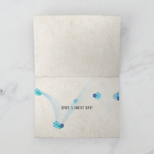 海ビーチ付感動的引用文 カード (内部)