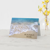 海ビーチ付感動的引用文 カード (黄色い花)