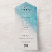 海ビーチ先結婚QR オールインワン招待状 (内側)