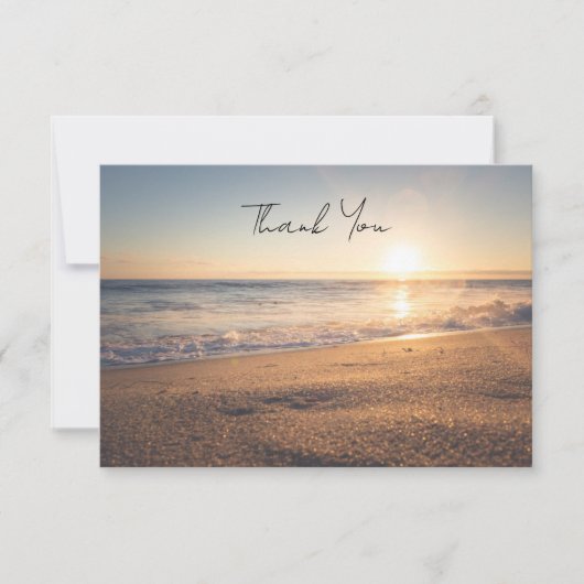 海ビーチ写真葬儀記念サンキューカード サンキューカード (正面)