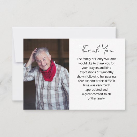 海ビーチ写真葬儀記念サンキューカード サンキューカード (裏面)