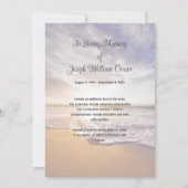 海ビーチ写真追悼式サービスカード 招待状 (正面)