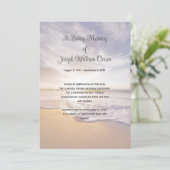 海ビーチ写真追悼式サービスカード 招待状 (スタンド正面)