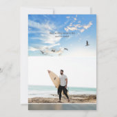 海ビーチ写真追悼式サービスカード 招待状 (裏面)