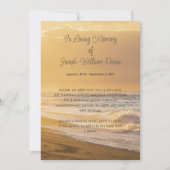 海ビーチ写真追悼式サービスカード 招待状 (正面)