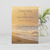 海ビーチ写真追悼式サービスカード 招待状 (スタンド正面)