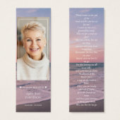 海ビーチ写真追悼詩ブックマーク (正面&裏面)