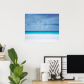 海ビーチ感動的引用文 ポスター (ホームオフィス)