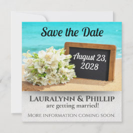 海ビーチ日付の結婚保存 招待状