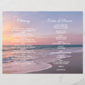 海ビーチ日没の葬儀サービス写真プログラム (裏面)