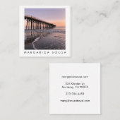 海ビーチ桟橋サンセットフォトトラベルツーリズム スクエア名刺 (正面/裏面)