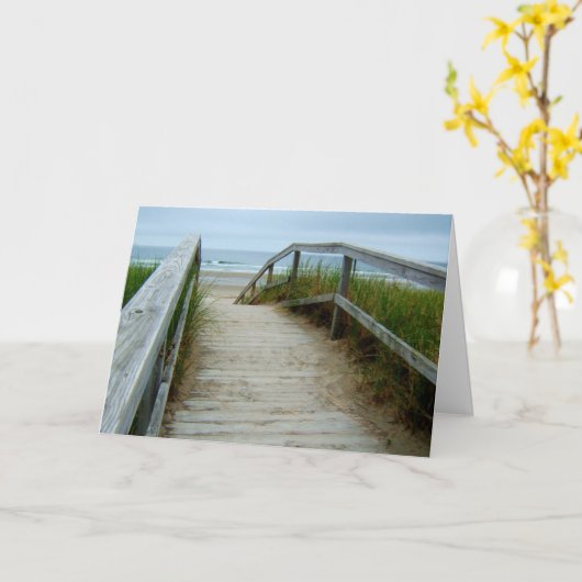 海ビーチ歩道 カード (黄色い花)