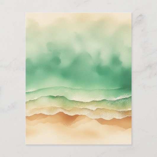 海ビーチ水の色のシグネチャー私たちは日当たりの良い チラシ (裏面)