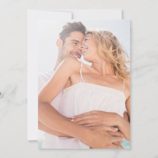 海ビーチ水の色の結婚式の日付を保存 セーブザデート (裏面)