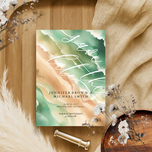 海ビーチ水の色エレガント夏 セーブザデート