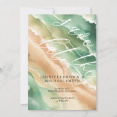 海ビーチ水の色エレガント夏 セーブザデート (正面)