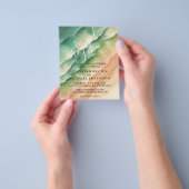 海ビーチ水彩夏サンセット チラシ (手)