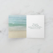 海ビーチ水彩悔やみや弔慰有難う カード (内部)