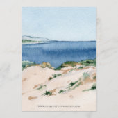 海ビーチ水彩沿岸結婚式招待状 招待状 (裏面)