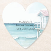 海ビーチ沿岸ブライダルシャワー ペーパーコースター (正面)