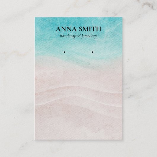 海ビーチ沿岸モダンスタッドイヤリングディスプレイ 名刺 (正面)