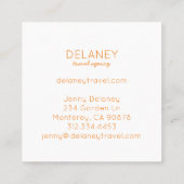 海ビーチ波サンセット自然フォトトラベル スクエア名刺 (裏面)