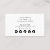 海ビーチ波サンセット自然フォトトラベル 名刺 (裏面)