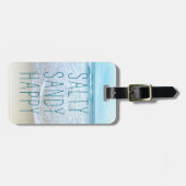 海ビーチ波旅行写真Salty Sandy Happy ラゲッジタグ (正面横)