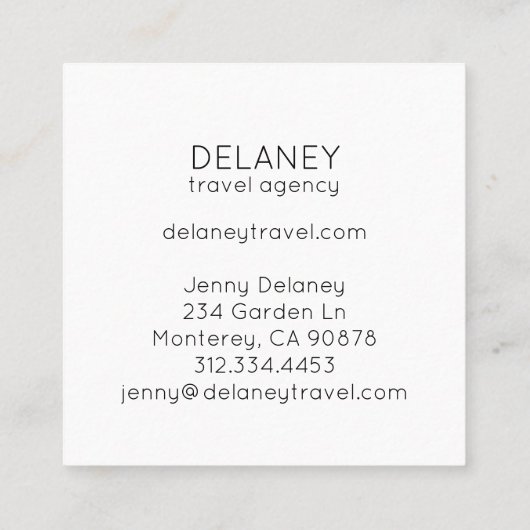 海ビーチ波流木自然写真旅行 スクエア名刺 (裏面)