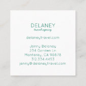 海ビーチ波海の緑の写真旅行 スクエア名刺 (裏面)