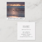 海ビーチ波鳥サンセット自然写真旅行 スクエア名刺 (正面/裏面)