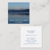 海ビーチ波鳥サンセット自然写真旅行 スクエア名刺 (正面/裏面)