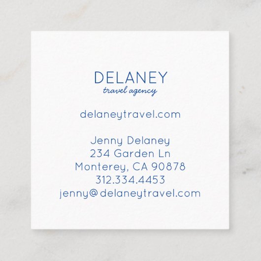 海ビーチ波鳥サンセット自然写真旅行 スクエア名刺 (裏面)