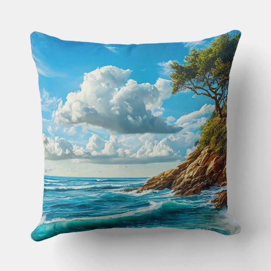 海ビーチ波 クッション (裏面)