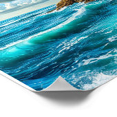 海ビーチ波 ポスター (角)